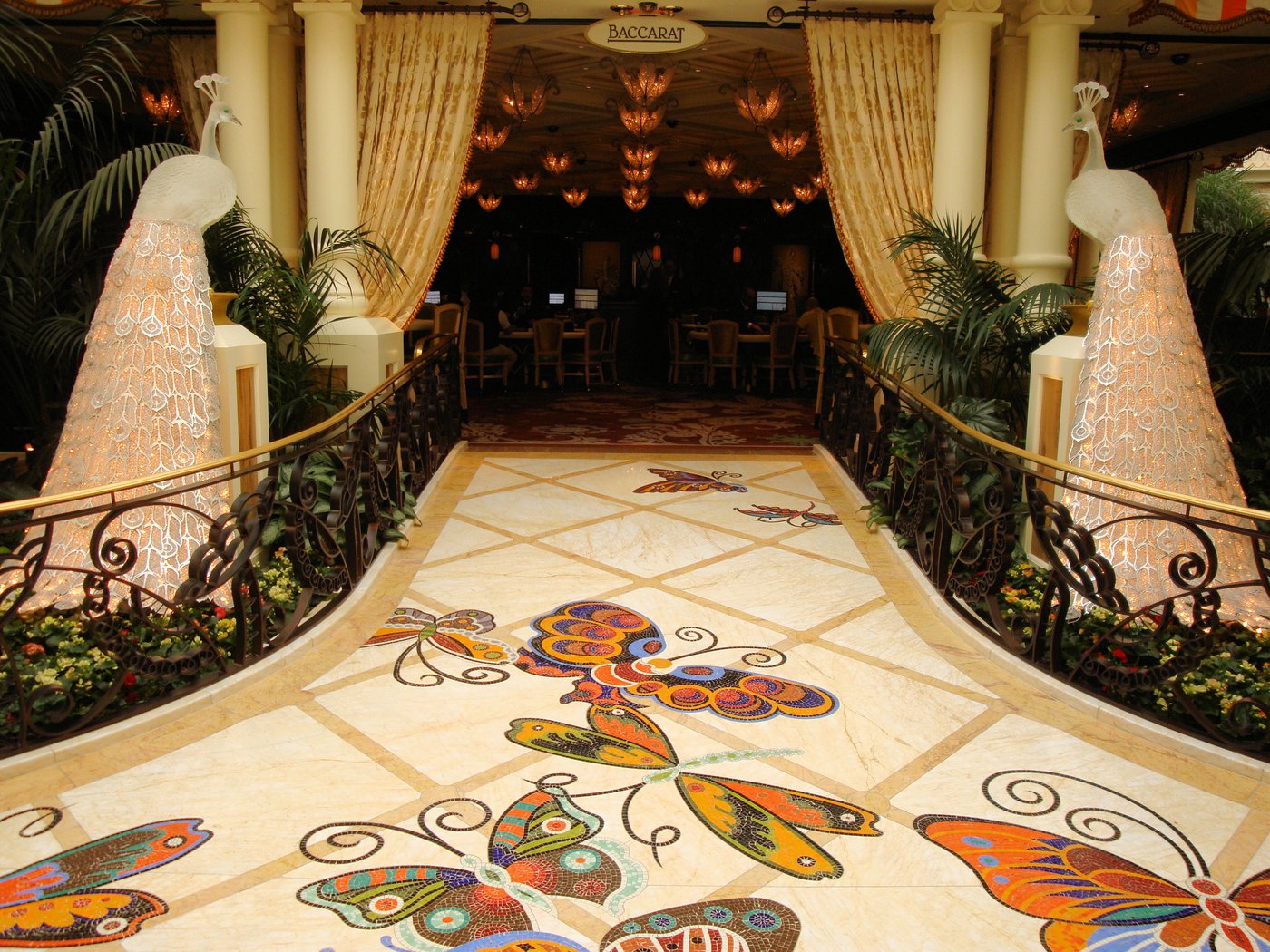 A real photo of a baccarat table inside the Encore casino in Las Vegas