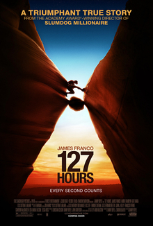 Official theatrical poster for 127 Hours, directed by Danny Boyle and starring James Franco, sourced from Wikipedia