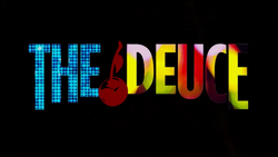 Official HBO series art for The Deuce, starring James Franco in a dual role, sourced from Wikipedia