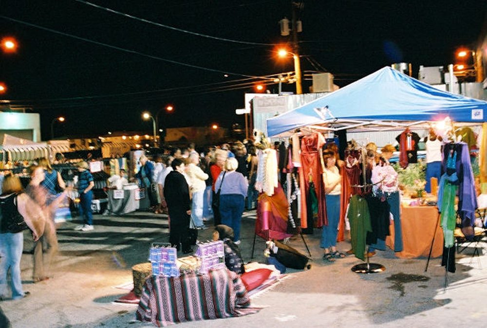 A U.S. National Archives photo of a past First Friday art walk crowd in the Las Vegas 18b Arts District