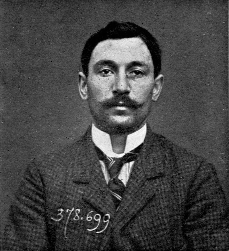 A 1909 police mugshot of Vincenzo Peruggia, taken two years before he stole the Mona Lisa