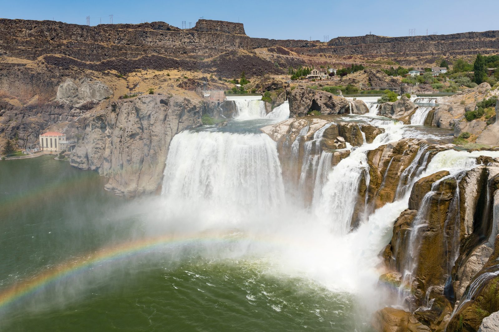 Shoshone Falls on the Snake River near Twin Falls, Idaho, a wide horseshoe-shaped waterfall taller than Niagara Falls