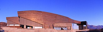 The Natural History Museum of Utah's Rio Tinto Center building in the foothills of the Wasatch Range