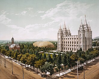Temple Square, Salt Lake City, photographed around 1899