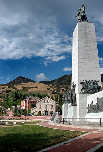 This Is the Place Heritage Park in Salt Lake City, Utah, marking the spot where Brigham Young first viewed the Salt Lake Valley in 1847